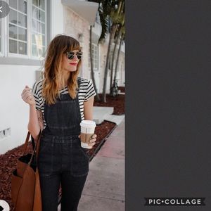 Madewell straight leg overalls in lunar wash